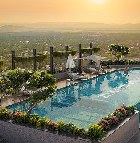 Infinity Edge Lap Pool With Resort-Style Sunken Loungers